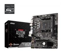 MSI A520M-A PRO mātesplate AMD A520 Socket AM4 micro ATX | A520M-A PRO | 4719072749927 | KBMSIAA7A520U00