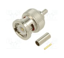 Plug; BNC; male; straight; 50Ω; crimped; for cable; POM; gold-plated | 112136  | 112136
