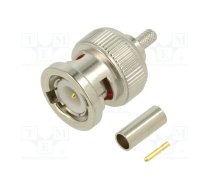 Connector: BNC; plug; male; straight; 50Ω; crimped; for cable; POM | 112136  | 112136