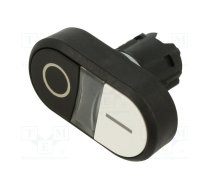 Switch: double; 22mm; Stabl.pos: 1; white-black; yes; round,flat | 3SU1001-3AB61-0AK0  | 3SU1001-3AB61-0AK0