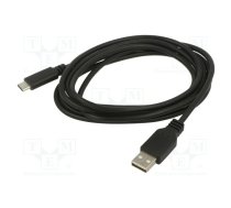 Cable; USB 2.0; USB A plug,USB C plug; 0.5m; black; Cu; PVC | ART-AL-OEM-117 | KABUSB2 A-C 0.5M AL-OEM-117