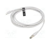 Cable; USB 2.0; USB A plug,USB B micro plug; nickel plated; 3m | CTIWI | CTIWI
