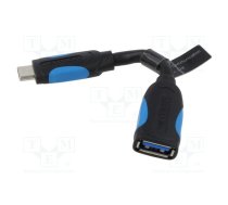 Cable; OTG,USB 3.0; USB A socket,USB C plug; nickel plated; 0.1m | VAS-A51-B010  | VAS-A51-B010