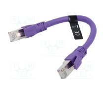 Patch cord; S/FTP; 6a; stranded; OFC; PVC; violet; 0.2m; 26AWG | IBMVAH  | IBMVAH