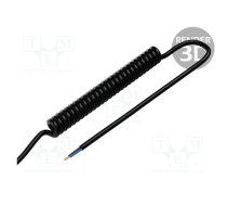 Wire: coiled; 2x0.35mm2; unshielded; PUR; black; 300V; 0.1m; 0.4m | SPT00127C  | SPT00127C