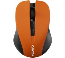 CANYON MW-1, 2.4GHz wireless optical mouse with 4 buttons, DPI 800/1200/1600, Orange, 103.5*69.5*35mm, 0.06kg | CNE-CMSW1O  | 8717371865566