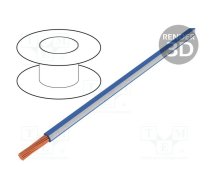 Wire; H05V2-K; stranded; Cu; 1mm2; 18AWG; PVC; blue-white; 300V,500V | H05V2-K100BLWH | 63412