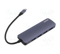 Hub USB; USB A socket x4,USB C plug; USB 3.1; PnP; grey; 5Gbps | SAVAK-54  | SAVAK-54