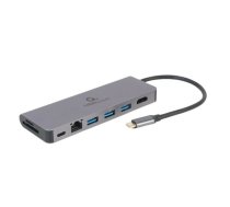 Dokastacija Gembird USB Type-C 5-in-1 multi-port adapter (Hub + HDMI + PD + card reader + LAN) | A-CM-COMBO5-05  | 8716309127097 | KBAGEMADA0089