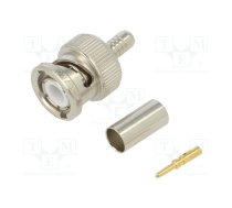 Connector: BNC; plug; male; straight; 50Ω; crimped; for cable; PTFE | 031-326  | 031-326