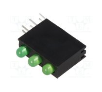 LED; in housing; 3mm; No.of diodes: 3; yellow green; 20mA; 30° | OSG8NX3E34B-3F3C  | OSG8NX3E34B-3F3C