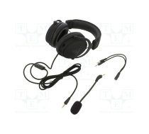 Headphones with microphone; black; Jack 3,5mm,USB A; 2.2m; 32Ω | SAVGH-NEXUS  | SAVGH-NEXUS