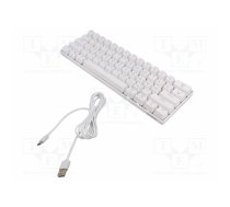 Keyboard; white; USB C; wired,US layout; mechanical keyboard,RGB | SAVGK-WHITEOUT-BR | SAVGK-WHITEOUT BROWN