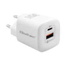 Qoltec 50763 mobile device charger Laptop, Portable gaming console, Power bank, Smartphone, Smartwatch, Tablet White AC Fast charging Indoor | 50763  | 5901878507637 | LADQOCSIC0034