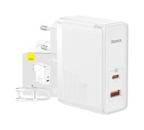 Baseus GaN5 Pro USB-C + USB wall charger, 100W  + 1m cable (white) | CCGP090202  | 6932172608965 | 036236