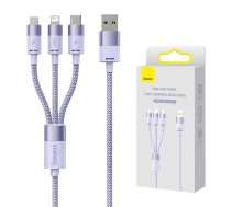 3in1 USB cable Baseus StarSpeed Series, USB-C + Micro + Lightning 3,5A, 1.2m (Purple) (CAXS000005) | CAXS000005  | 6932172622282 | CAXS000005