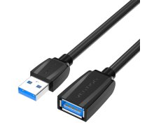 Extension Cable USB 3.0, male USB to female USB, Vention 2m (Black) (VAS-A45-B200) | VAS-A45-B200  | 6922794721289 | VAS-A45-B200