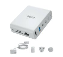 Docking station | wall charger INVZI GanHub 100W, 9in1 (white) (NVZ469) | NVZ469  | 602309980061 | 050538