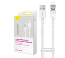 Fast Charging cable Baseus USB-A to Lightning  Explorer Series 2m, 2.4A (white) (CATS010102) | CATS010102  | 6932172629021 | CATS010102