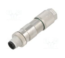 Connector: M12; plug; PIN: 4; male; D code-Ethernet; for cable; IDC | SACCM12MSD4QOSHETH  | 1411066