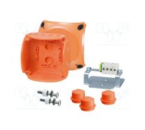 Enclosure: emergency; X: 104mm; Y: 104mm; Z: 70mm; IP65,IP66; orange | HENSEL-FK-0402  | 62000180