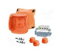 Enclosure: emergency; X: 104mm; Y: 104mm; Z: 70mm; IP65,IP66; orange | HENSEL-FK-0404  | 62000181