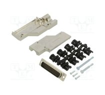 D-Sub HD; PIN: 44; plug; male; for cable; angled 90°; soldering | MHDCMR25HD44MS-K  | MHDCMR25HD44MS-K