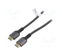 Cable; HDMI plug,both sides; textile; HDMI 2.1; 3m; black | DB-330200-030-S | DB-330200-030-S