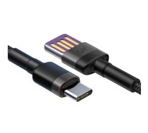 Baseus Cafule USB-C kabelis Huawei SuperCharge, QC 3.0, 5A 1m (melns+pelēks) | CATKLF-PG1  | 6953156293564 | CATKLF-PG1
