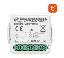 Smart Switch Module ZigBee Avatto N-LZWSM01-2 No Neutral TUYA | N-LZWSM01-2  | 6976037360674 | N-LZWSM01-2