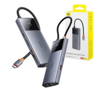 Hub 6in1 Baseus Metal Gleam 2 Series, USB-C to 2xUSB 3.0 +USB-C + HDMI + USB-C PD + Ethernet RJ45 | B00061802813-00  | 6932172643294 | 055916