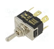 Switch: toggle; Pos: 3; DP3T; (ON)-OFF-(ON); 10A/250VAC; T7; 1.5kV | T7A27A3B2H5R | T7A27A3B2H5R