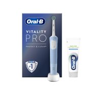 Oral-B | Vitality Pro Protect X Clean | Electric Toothbrush + Toothpaste | Rechargeable | For adults | Number of brush heads included 1 | Number of teeth brushing modes 3 | Blue | Vitality Pro Protect X Clean  | 8001090915320