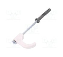 Holder; ØBundle : 14÷25mm; white; Ømount.hole: 6mm; Sockets: 1 | PW-H.7334  | H.7334