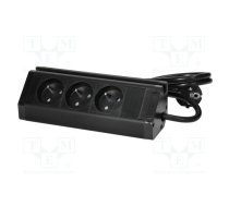 Plug socket strip: furniture; IP20; 3680W; black; 230VAC; 1.5m | VIR-FS-14/B  | FS-14/B