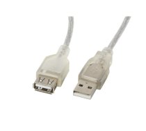 Lanberg CA-USBE-12CC-0018-TR USB cable 1.8 m USB 2.0 USB A Transparent | CA-USBE-12CC-0018-TR | 5901969413786 | KBALAEUSB0032