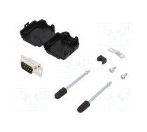 D-Sub; PIN: 9; plug; male; soldering; for cable; black | DPPK09-BK-DMP-K  | 6355-0054-01