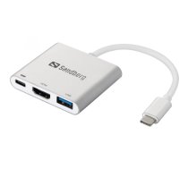 Sandberg 136-00 USB-C Mini Dock HDMI+USB | T-MLX42177  | 5705730136009