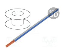 Wire; H05V2-K; stranded; Cu; 1mm2; 18AWG; PVC; white-blue; 300V,500V | H05V2-K100WHBL | 63413