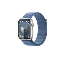Apple Watch Series 9 GPS 45mm Silver Aluminium Case with Winter Blue Sport Loop | 4-MR9F3ET/A  | 195949031632