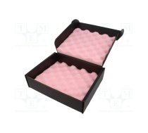 Box with foam; ESD; 229x191x64mm; Features: conductive; black | ERS-254020215  | 25-402-0215