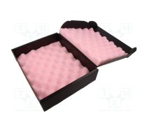 Box with foam; ESD; 267x216x64mm; Features: conductive; black | ERS-254020220  | 25-402-0220