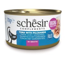 SCHESIR in cooking broth Tuna with sardines - wet cat food - 70 g | DLKAPFKAM0027 | 8005852615237 | DLKAPFKAM0027