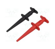 Clip-on probe; hook type; 5A; black,red; 4mm; L: 126mm; 2pcs. | CT4467  | CT4467