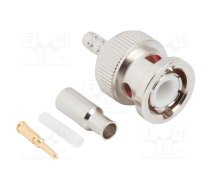 Connector: BNC; plug; male; straight; 50Ω; crimped; for cable; POM | 112134  | 112134