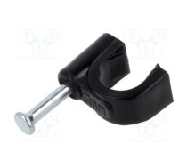 Holder; black; on round cable; 100pcs; with a nail; Ø: 7mm; H: 8.9mm | GOOBAY-64680 | 64680