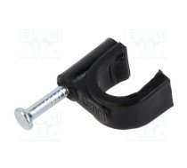 Holder; black; on round cable; 100pcs; with a nail; Ø: 8mm; H: 9.7mm | GOOBAY-64681 | 64681