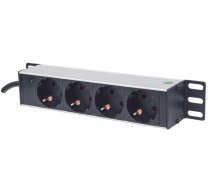 Intellinet 10" 1U Rackmount 4-Way Power Strip - German Type", With Power Indicator, No Surge Protection, 1.8m Power Cord | 714020  | 766623714020 | WLONONWCRBMB7