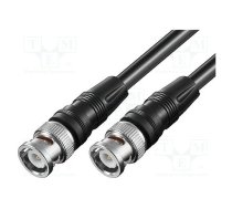 Cable; 3m; BNC male,both sides; shielded twofold; PVC; black; 75Ω | BNC-075-3.0  | BNC-075-3.0