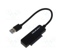 USB to SATA adapter; PnP; SATA 22pin female,USB A plug; 0.19m | QOLTEC-52268  | 52268